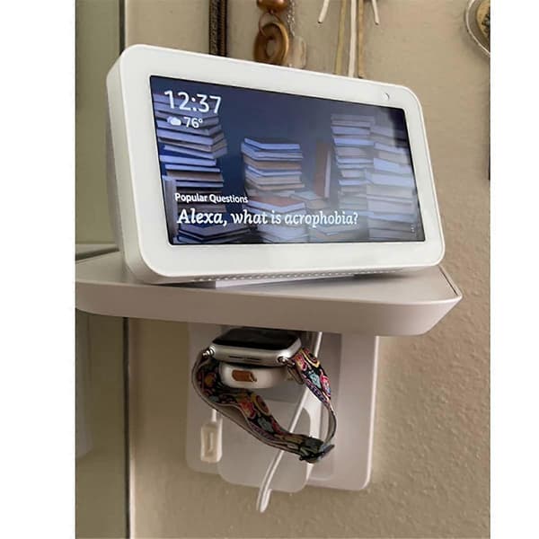 Wall Mount for Show 5 and Show 8, Speaker Holder Adjustable Swivel Smart Speaker Accessories - White