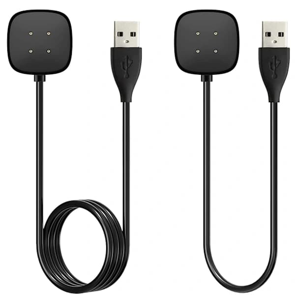 2025 Seneste Model [2-pak] Opladerkabel Kompatibel med Smartwatch Fitbit Versa 4 / Sense/Versa 3 / Sense 2, Erstatnings USB-opladerkabel