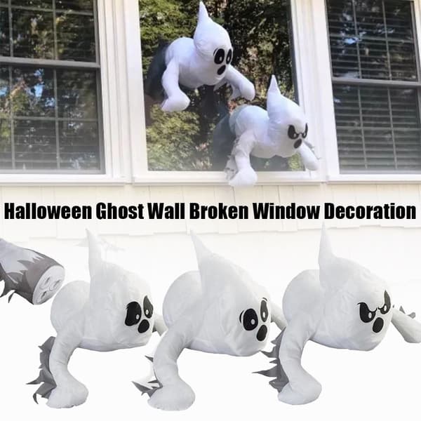 Halloween spøgelse væg knust vindue dekoration A A