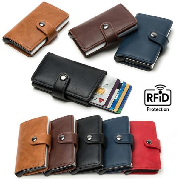 Pung kortholder - RFID & NFC-beskyttelse - 5 kort Lysebrun