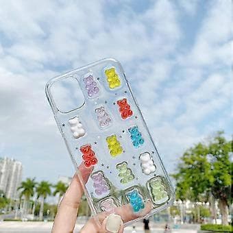 3D Transparent Case Compatible with iPhone 12, Super Cute Cartoon Characters, Fun Creative Soft Protective Case (Bears, iPhone 12)