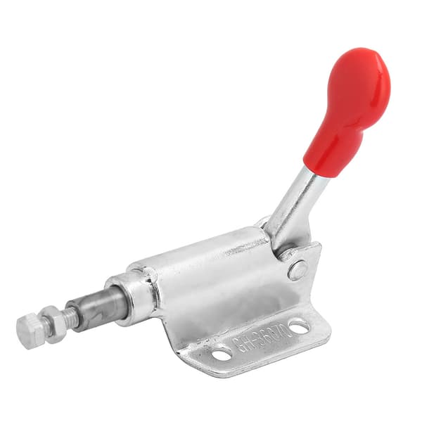 1 pc Galvanized Iron 10mm Stroke Push/Pull Quick Release Toggle Clamp 60kg Capacity - Silver+Red