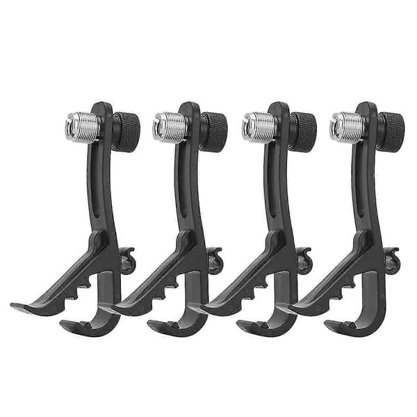 Shockproof Drum Microphone Clip 4 Pcs, Adjustable Drum Microphone Kit & Microphone Holder for Microphone Stand, Universal Microphone Clip
