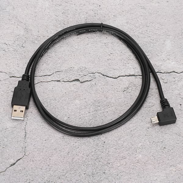 C0402 1M Retvinklet Micro USB til USB Tilslutningskabel til Dataoverførsel og Opladning