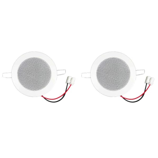 2X Bathroom 3 inch 8 Ohm 6W Passive Ceiling Speaker Moisture-proof Recessed Ceiling Speaker Sound Quality Background White White
