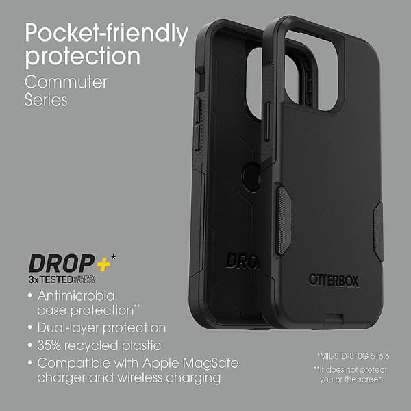 【14v】OTTERBOX COMMUTER SERIES -kotelo iPhone 13 Prolle (VAIN) - MUSTA