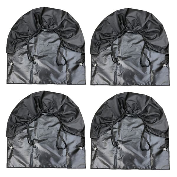 4-pack Vattentäta Däcköverdrag för Reservhjul, Släpvagn, Husbil, Däckkorrosionsskydd, Svart, L