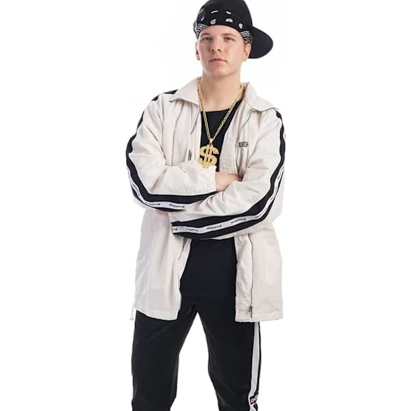 80-talls rapper-tilbehør solbriller gullkjede, bestilt til disko-temafesten.