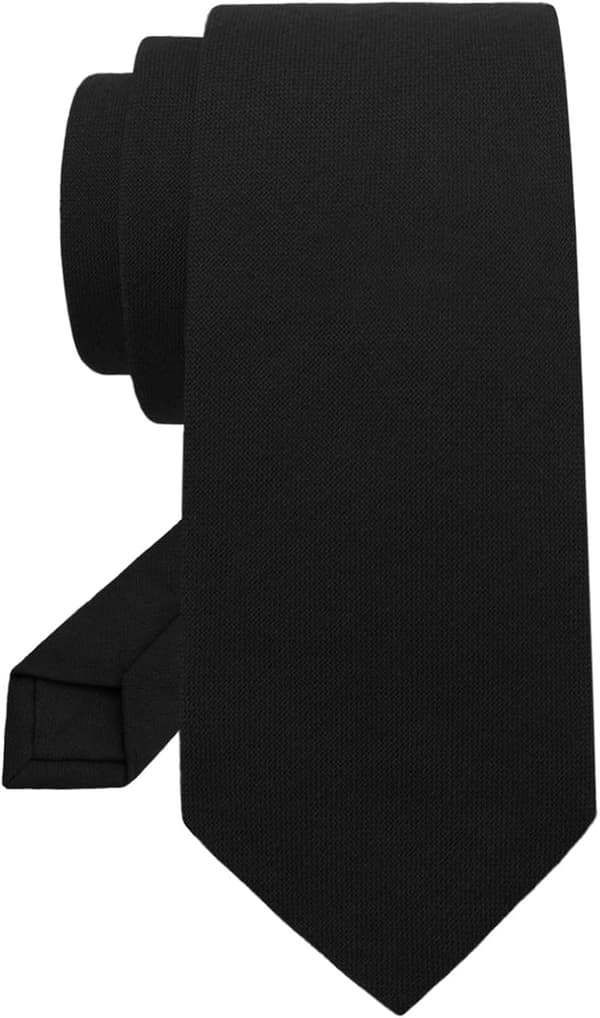 Sorte bomuldsslips ensfarvede smalle slips 2,36\" slips til mænd formel forretning bryllup eksamen - Black