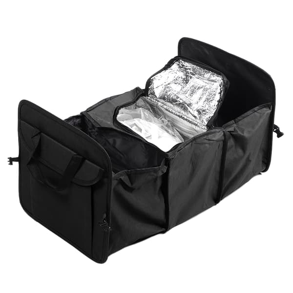 Multifunctional Foldable Car Insulated Cooler Storage Box Container Black