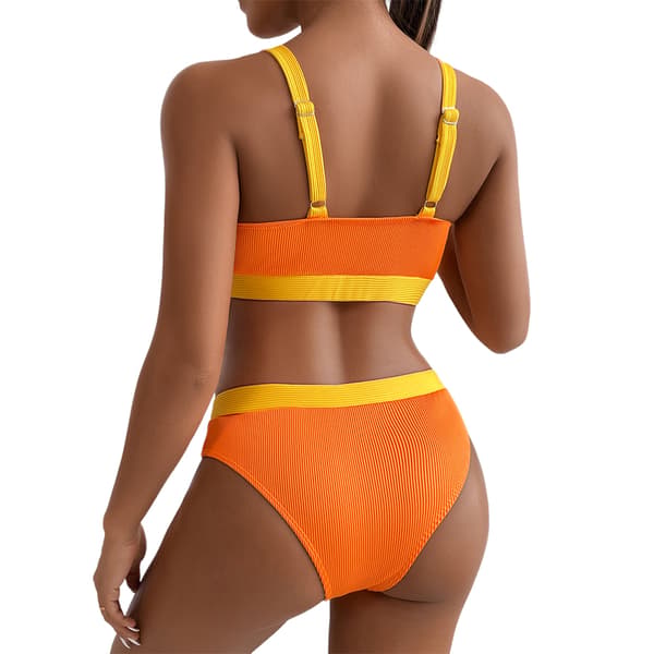 Vadderat bikini-set för kvinnor, baddräkt, sommarbadmode, strandkläder Orange S S Orange S Orange