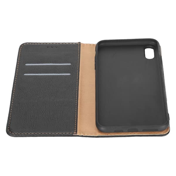 PU-läder plånboksfodral med kreditkortsfack, magnetisk stängning, stötsäkert skal för iPhone XS MAX