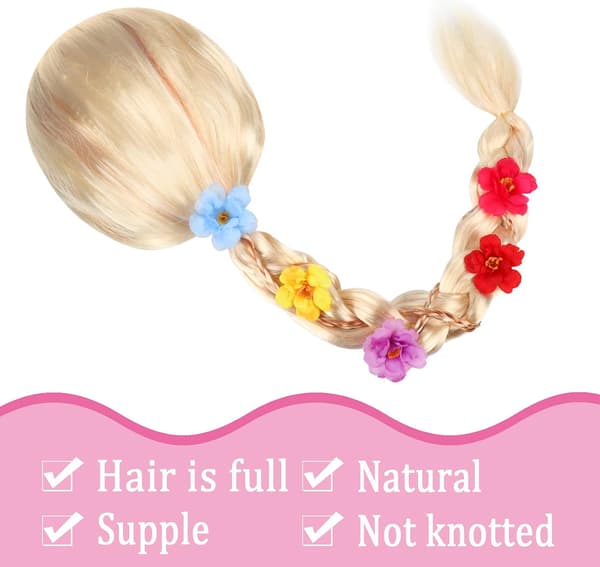 Prinsessfläta peruk (85cm), Rapunzel peruk för barn, blond prinsessperuk för flickor, cosplay peruk