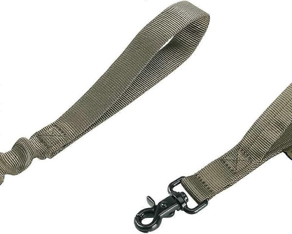 Military Bungee Leash Elastic Leash Rope with 2 Padded Control Handles for Medium and Small Dogs (Ranger Green)