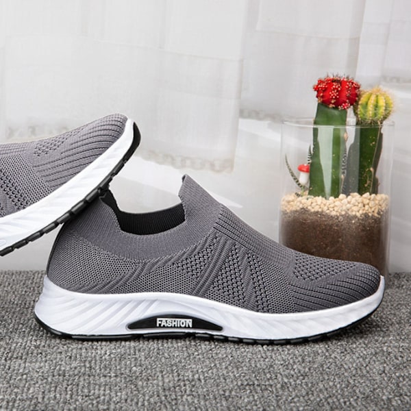 Herr Sneaker Juoksukengät Slip On Tennarit Arkikengät Harmaa Gray Gray 39
