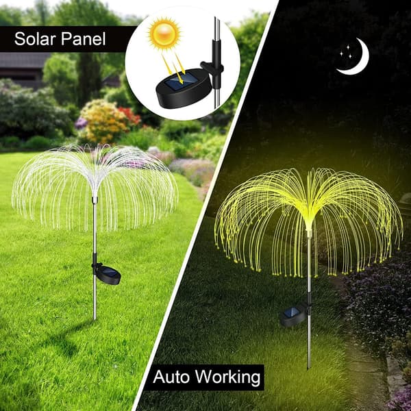 Solcellelamper udendørs, 4 stk. havesolcellelamper, vandtætte, 7 farver, dekorative solcellelamper