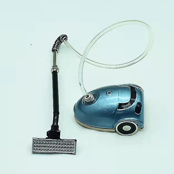 Mini Støvsuger Multifunksjonell Nyhet 1/12 Skala Dukkehus Støvsuger Ornament - Grå Sølv Silver