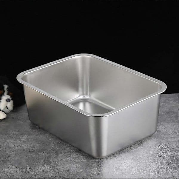 Stainless Steel Litter Box for Odor Control, Non-Clumping Litter Box with Non-Stick