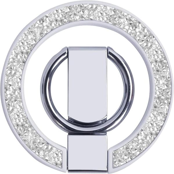 Nytt metall for MagSafe Ringholder Ny Mobiltelefon Ringstativ Bordstativ (Sølvglitrende Materiale)