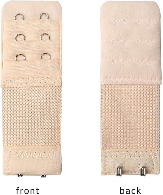 6-pack BH-förlängare med 2/3-hakor för kvinnor (vit, svart, beige)