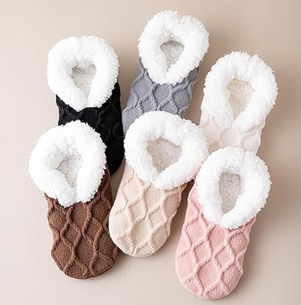 Damtofflor - Vintervärme - Fluffigt Sherpafoder - Ultrakomfortabla för bara fötter - One Size (Tvättbara)