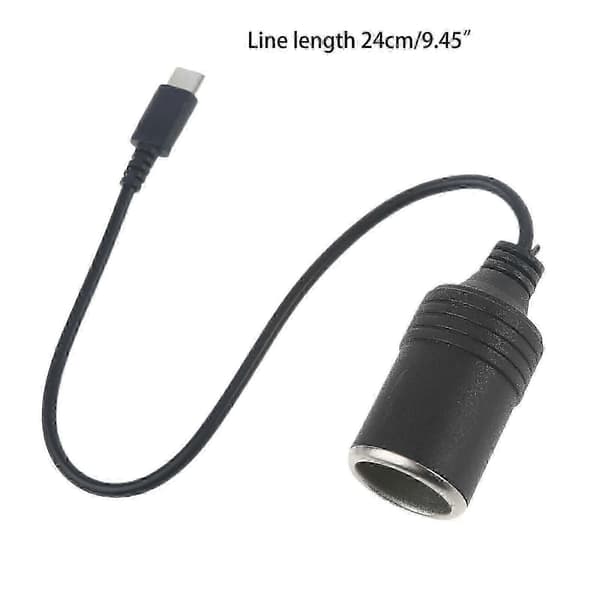 USB C PD til 12V 60W Bil Cigarettænderstik Adapter til Biloplader & Støvsuger