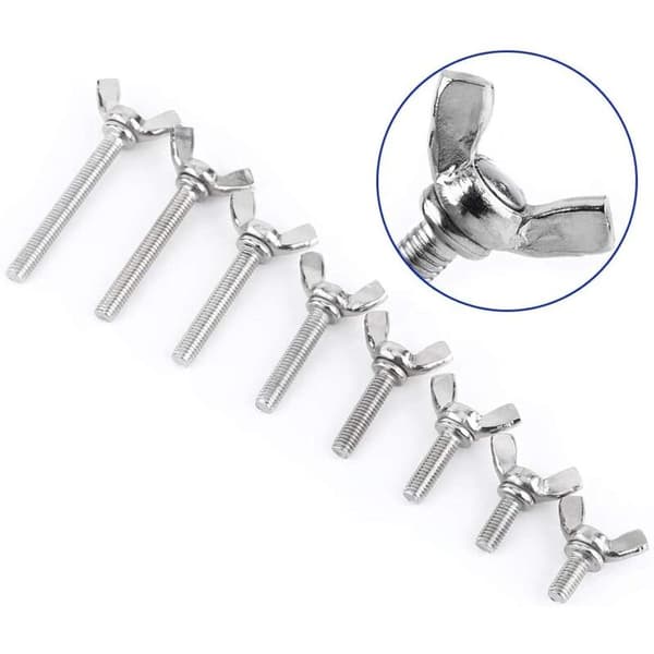 Förpackning med 10 M6 vingmuttrar i 304 rostfritt stål (M6-1.0 x 12 mm)（FMY）