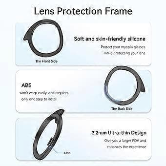 Eyeglass Spacer Protection for 3 Accessories Lens Protector Eyeglass Lens Insert Bumper Frame Anti-scratch Rings (combination)