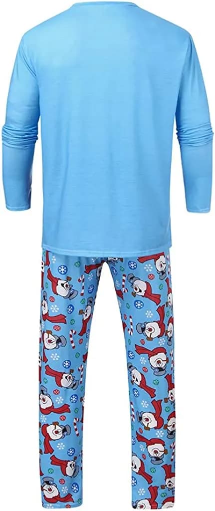 Jul Foreldre-Barn Trykk Langermet Pyjamas Hjemmeklær Jul 2-Delt Sett, Mann M