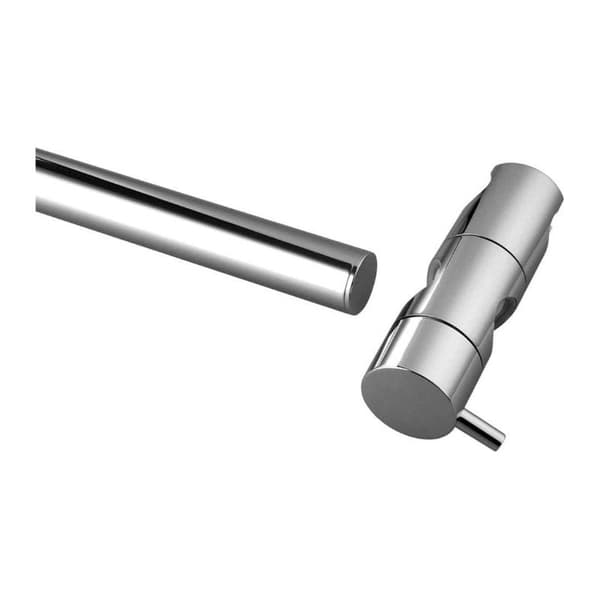 Bruseholder, justerbar diameter 22 mm, krom + ABS, nem installation, kompatibel med brusestang (22 mm diameter forkromet rør)