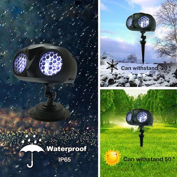 Outdoor Holiday Decoration Christmas Pattern Inserted Snow Lamp 170*320mm, Plus Base 150*100*85mm