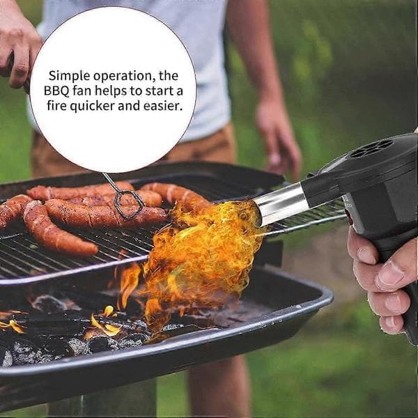 Batteridrevet BBQ-blæser til kulgrill, hurtig optænding, udendørs campingluftblæser