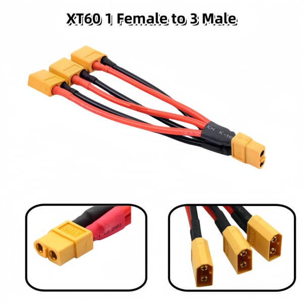 Xt60 Splitter forlængerkabel 1 hun til 3 han stikadapter [xc]