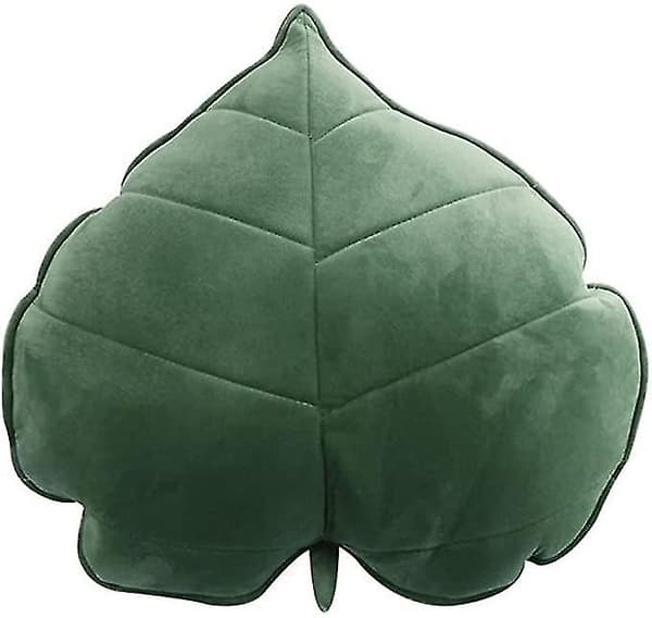 3D Leaf Pillow Comfortable Sofa Bedroom Sleeping Pillow Decor 13x13cm Dark Green Pillowcase Nursery Bedding (h-3)