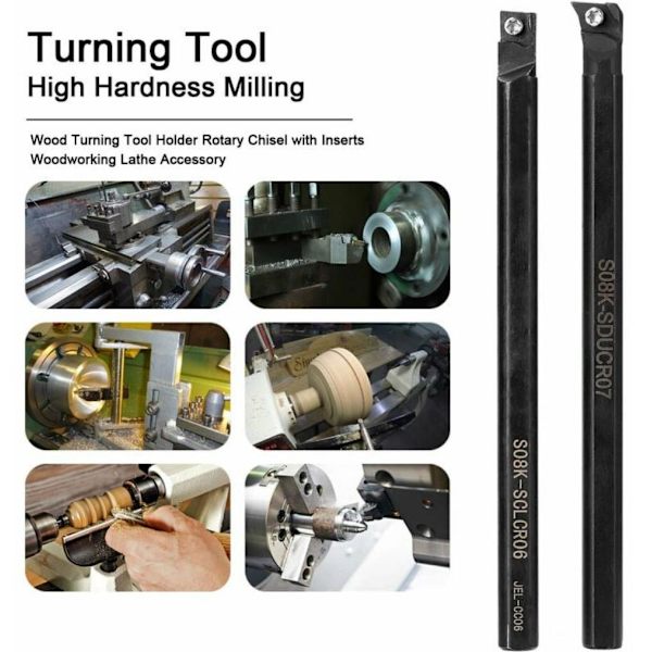 Turning Tool with Spanner Wrench with Insert for Tool Holder CNC Tour-8mm, 7 Rooms