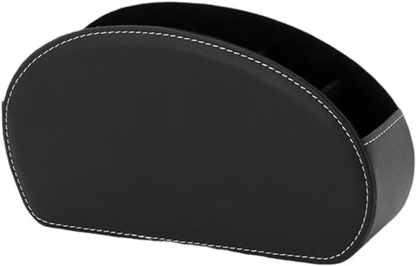 PU Leather Remote Control Holder with 5 Compartments, Remote Control Storage, Desk Drawer for Office Supplies, Remote Control Desk Stand