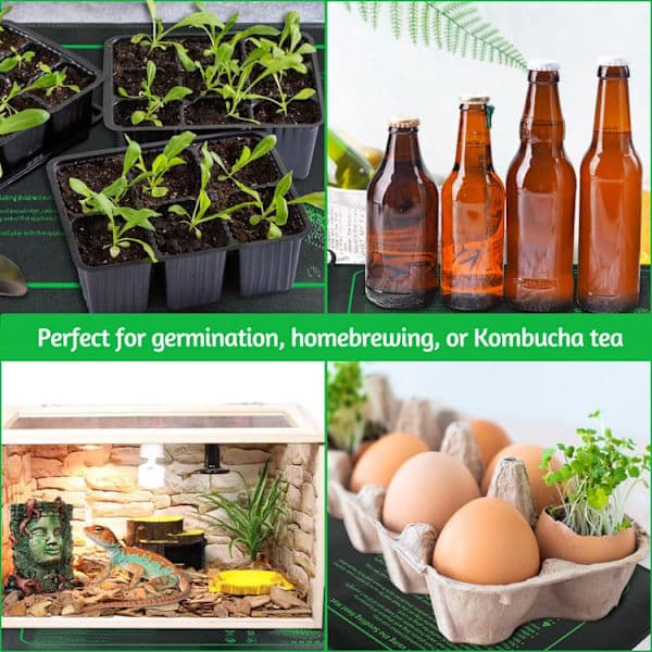 Plant Heating Mat 25x52cm 2-pack, 20W Waterproof Plant Heating Mat for Hydroponic Germination 2PCS