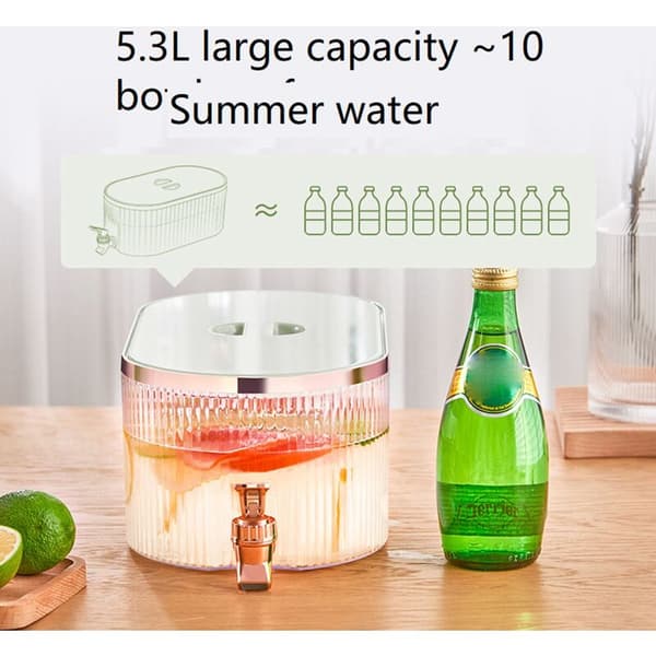 Kjøleskapsdispenser med lekkasjesikker plastbeholder, kjøledispenser, hvit