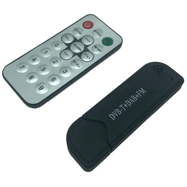 SDR-mottaker RTL2832U USB2.0 DVB-T DAB FM SDR RTL-SDR radiomottaker med antenne og fjernkontroll