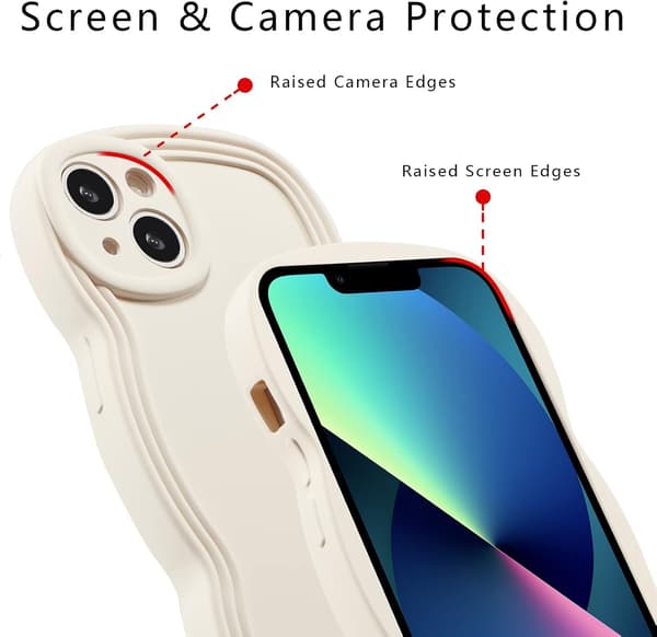 Sødt ensfarvet cover kompatibelt med iPhone 13, Off White