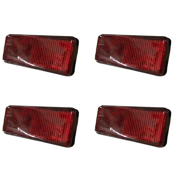 4X Red Tail Light Motorcycle Quad Scooter Bike Reflector Rectangle License Plate for