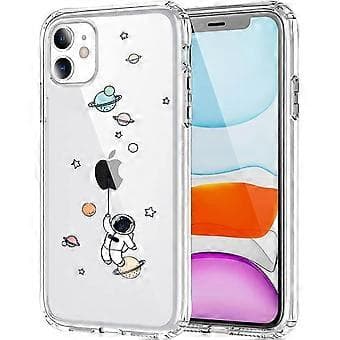 Compatible with iPhone 11 Case Clear Cute with Astronaut Outer Space Planet Star Creative Pattern, Soft TPU Shockproof