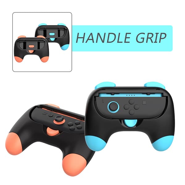 Grep for Nintendo Switch 2 (2025) Joy-Con 2, Slitesterkt og sklisikkert Switch2-håndkontrollgrepsett, Switch-holder tilbehør for NS2 JoyCon2 Orange Blue