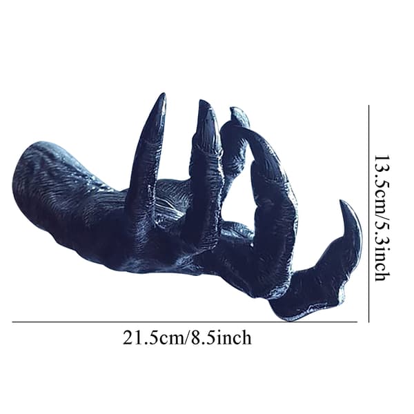 Witch's Demonic Hand Wall Decor Statue 3D Severed Hand Halloween Art Statue Decoration Prop 8.5 x 5.3 inches