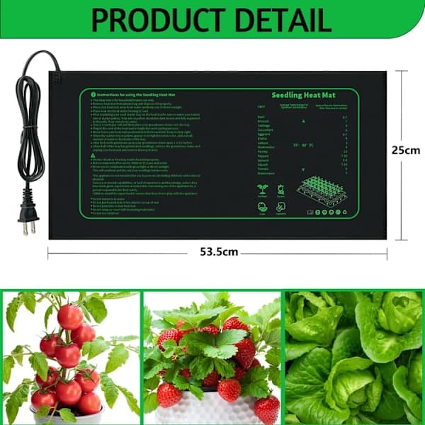 Plant Heating Mat 25x52cm 2-pack, 20W Waterproof Plant Heating Mat for Hydroponic Germination 2PCS