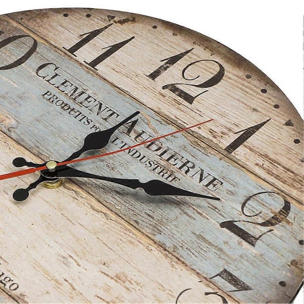 30 cm Wooden Wall Clock/Rustic Style Silent Non-Ticking