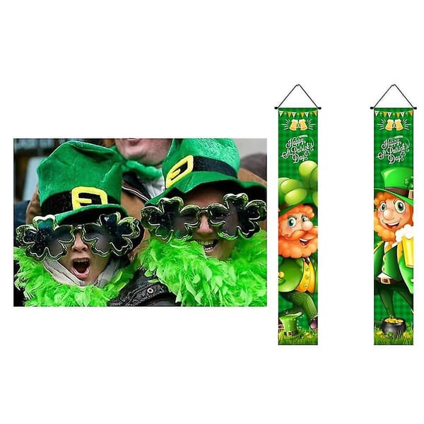 1 par St. Patricks dag dekorationer hængende skilte til St. Patricks dag