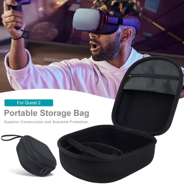VR Glasses Storage Box EVA Case Storage Case Carrying Case Portable VR Glasses Shockproof Zipper Bag Compatible with Oculus Quest 2