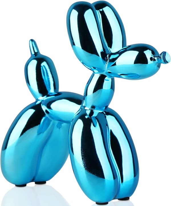 Blank og skinnende elektroplettert ballonghundstatue samlerobjektkunst