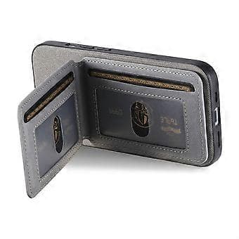 Case for Xiaomi Redmi 13C 4G Fabric Texture Leather+PC+TPU RFID Blocking Mobile Case with Card Holder Grey